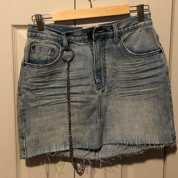 NWT Free People ONETEASPOON 2020 Mini Skirt with Chain - Picture 6 of 12